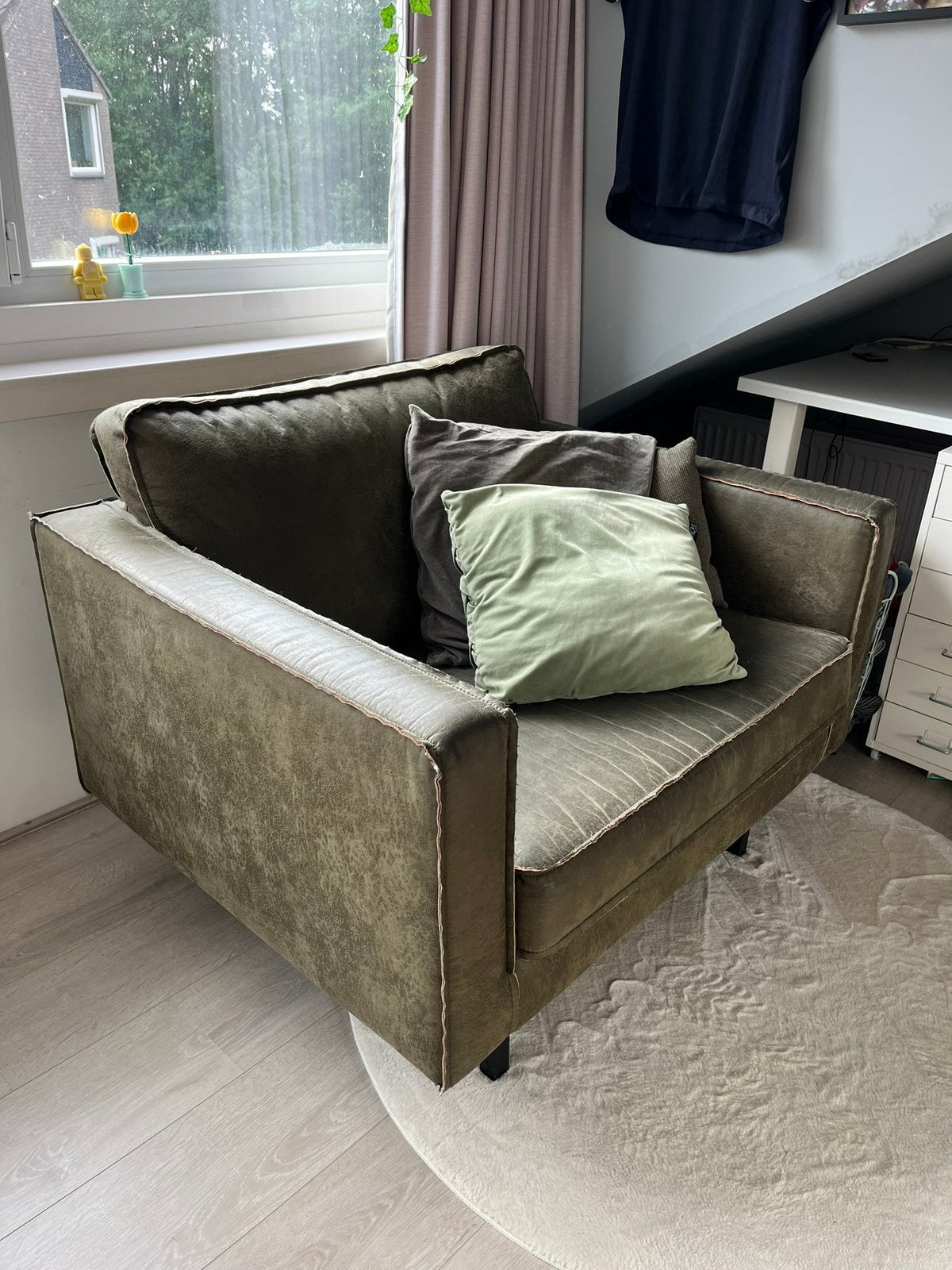 BePureHome fauteuil Rodeo legergroen, Ophalen, Gebruikt, Modern, stoer en eigentijds, 50 tot 75 cm