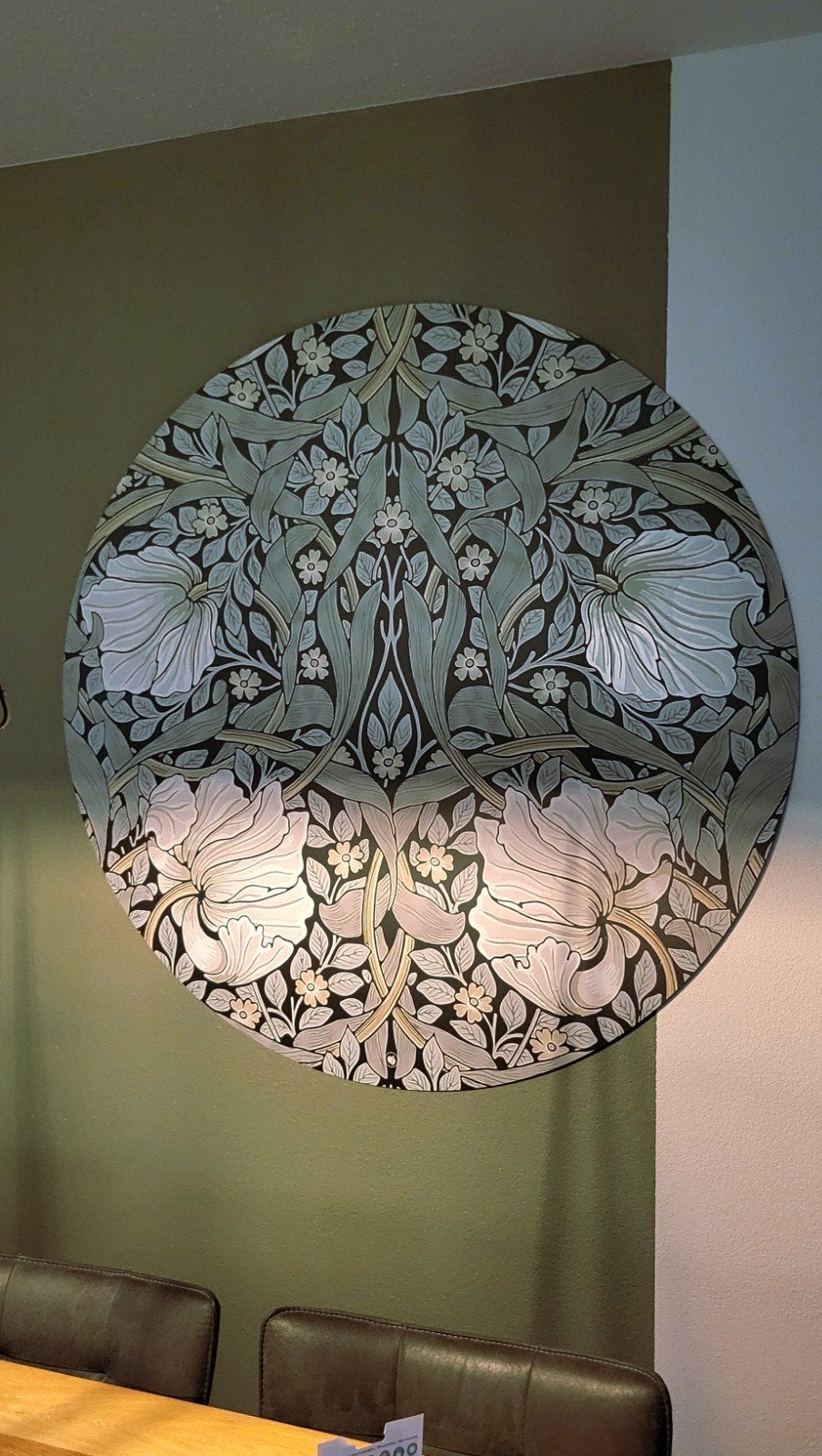 HIP ORG wandcirkel Pimpernel Laurel Round- 140 cm, Huis en Inrichting, Woonaccessoires | Wanddecoraties, Ophalen, Metaal, Groen