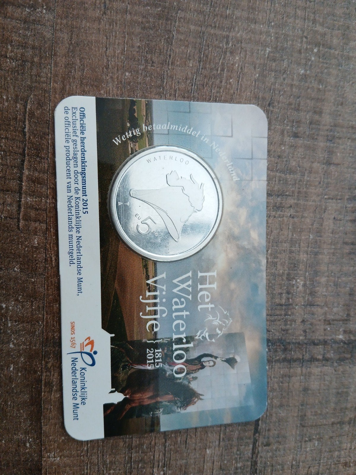 Herdenkingsmunt Waterloo 2015 - Zwaar verzilverd, Ophalen of Verzenden, Euro's, Losse munt