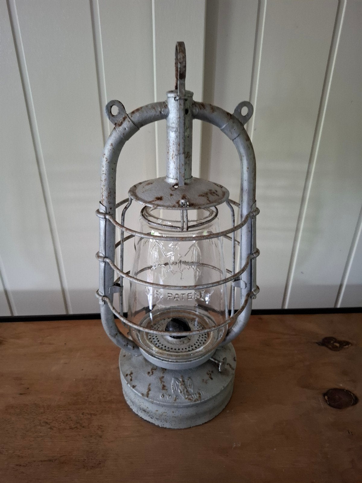 Originele Duitse stormlantaarn petroleumlamp D.R. Patent, Antiek en Kunst, Antiek | Lampen, Ophalen of Verzenden