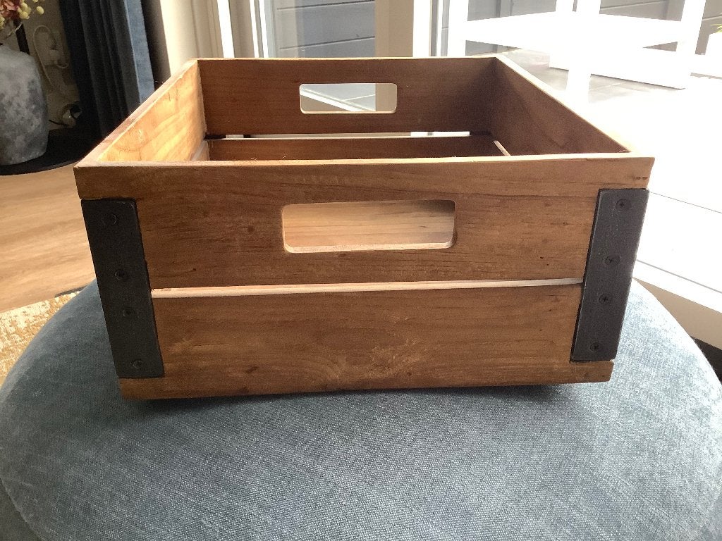 Houten kist, Huis en Inrichting, Woonaccessoires | Kisten, Minder dan 50 cm, Teakhout, Minder dan 50 cm, Ophalen of Verzenden