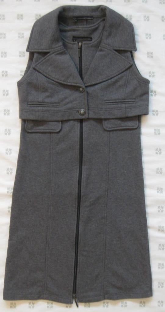 Elsewhere grijze jurk lange rits, bolero, gilet, maat L 40, Kleding | Dames, Maat 38/40 (M), Elswhere, Ophalen of Verzenden, Zo goed als nieuw