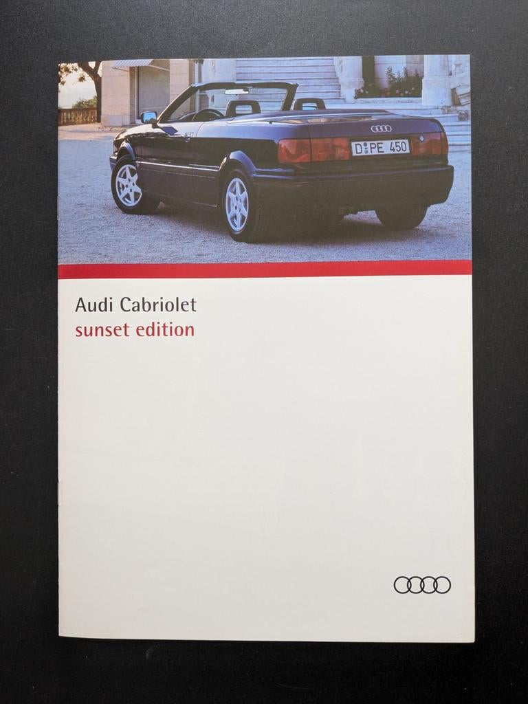 Brochure AUDI Cabriolet sunset edition + prijslijst 1993 (D), Ophalen of Verzenden, Zo goed als nieuw, Audi