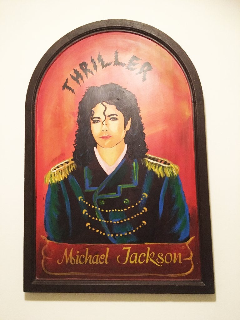 Groot houten Michael Jackson cafe bord schilderij 92 x 61 cm, Ophalen of Verzenden, Nieuw