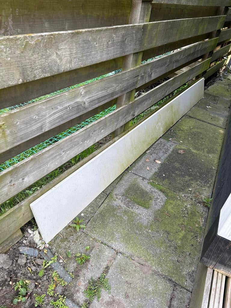 Lange witte natuursteen plaat voor diverse toepassingen, Doe-het-zelf en Verbouw, Platen en Panelen, Ophalen, Gebruikt