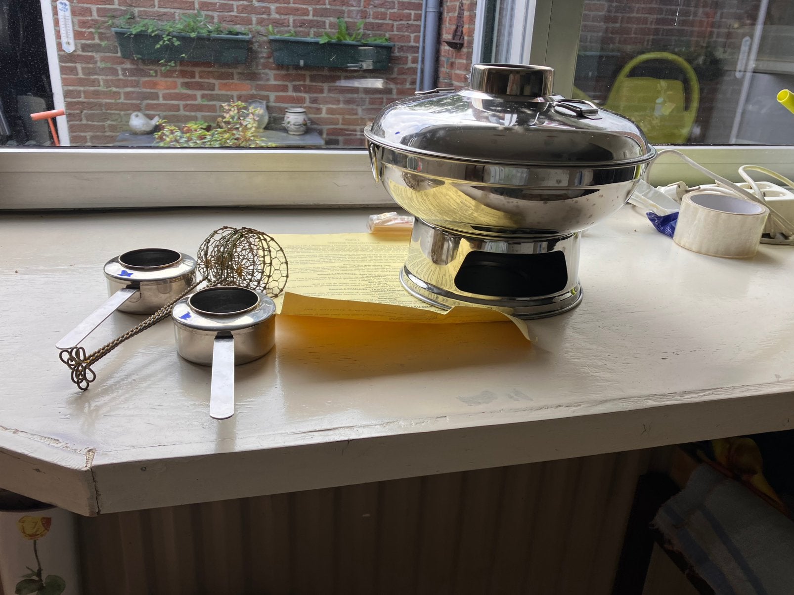 Oosters fonduestel, Ophalen, Zo goed als nieuw, Brander, Fondueset