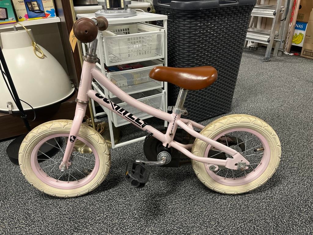 Roze kinderfietsje - Pelikaan, 12 inch, Ophalen, Terugtraprem, Nvt, Nvt