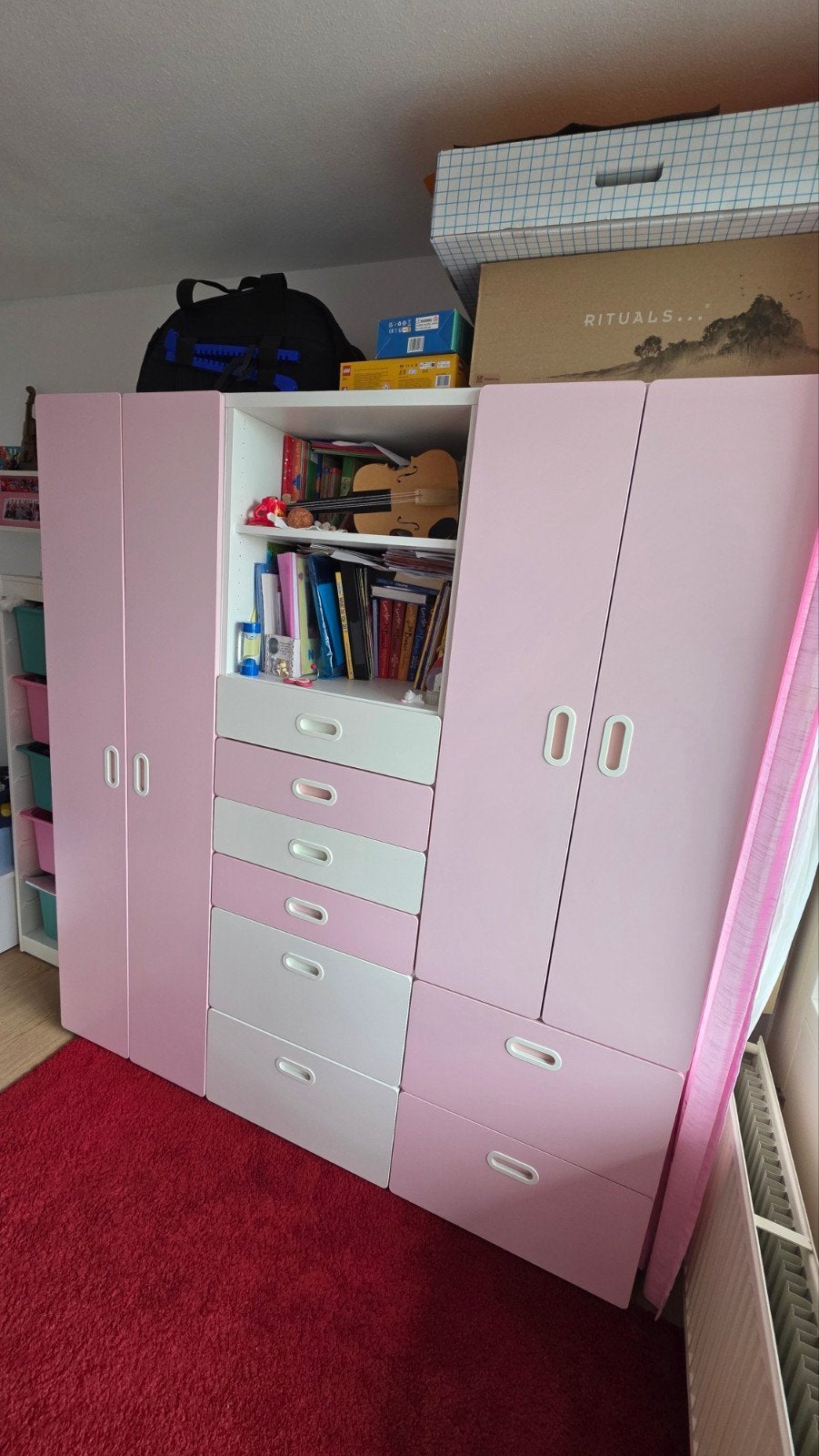 Fritids deuren en lades roos (voor ikea stuva kasten), Kinderen en Baby's, Kinderkamer | Commodes en Kasten, Ophalen, Gebruikt