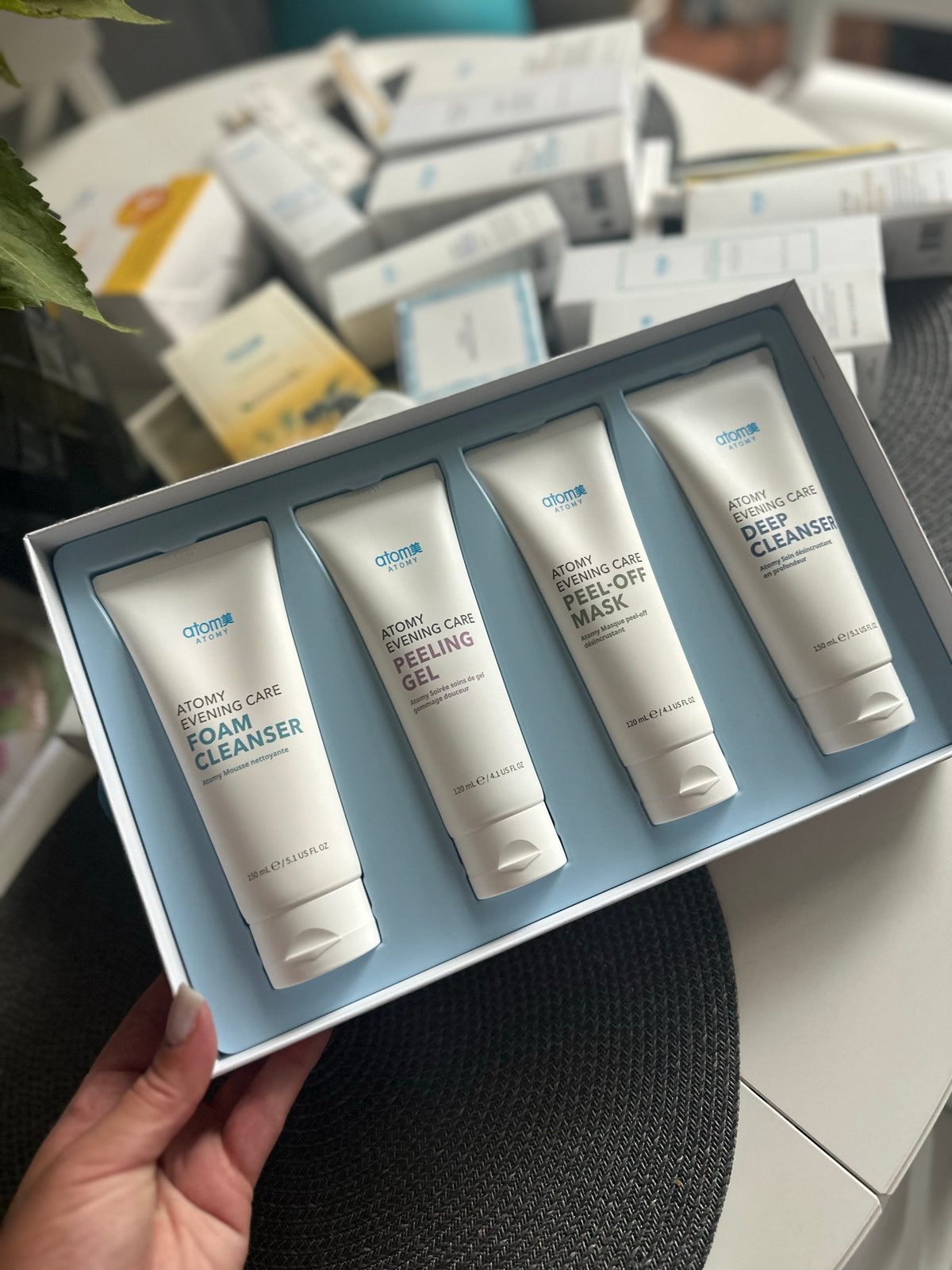 Atomy Evening Care 4 Set - Gezichtsreiniging & Huidverzorgin, Ophalen of Verzenden, Nieuw, Gehele gezicht, Reiniging