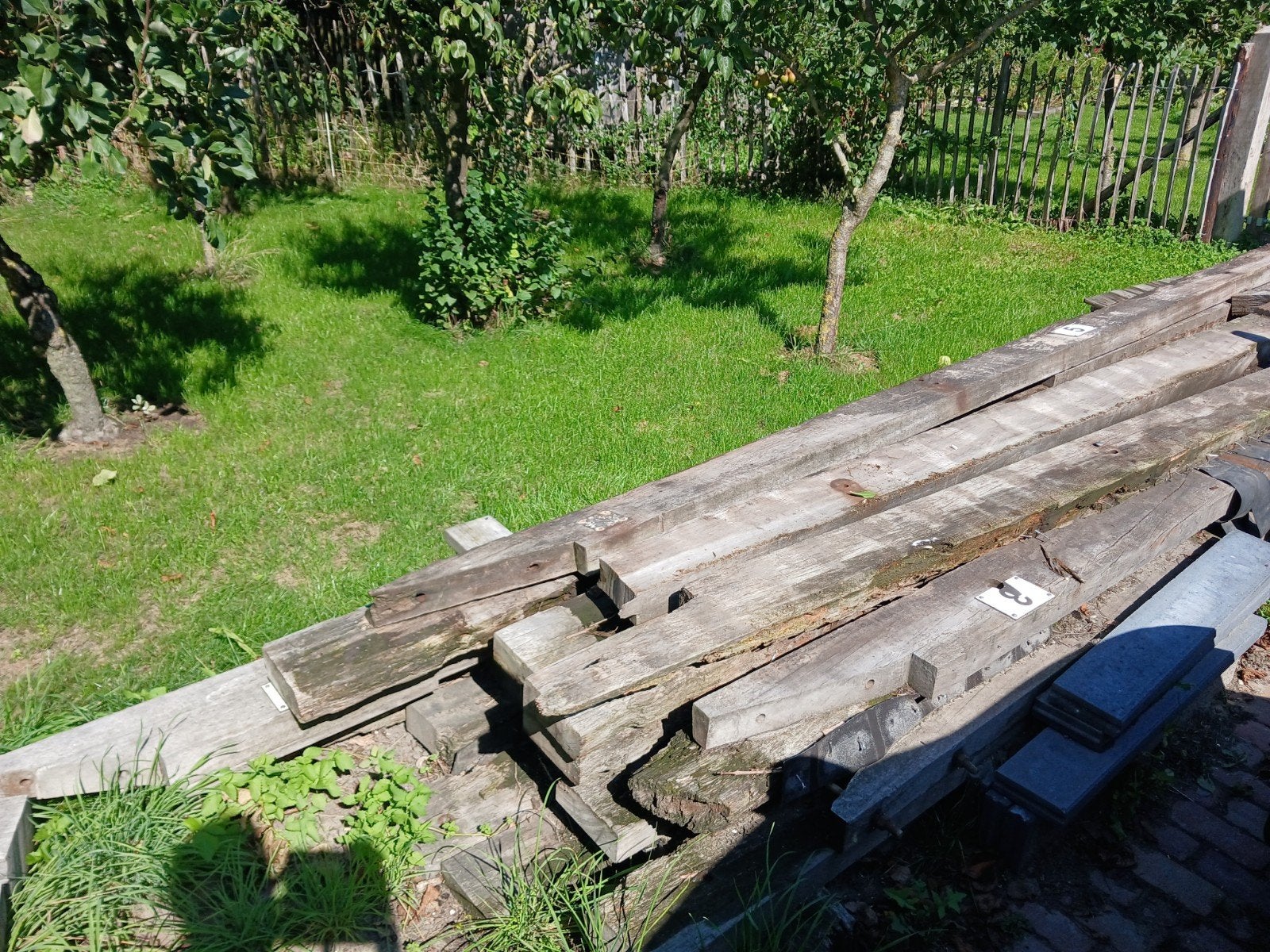 Zeer zware  Azobe balken 10x20  5 tot 6 meter lang, Ophalen, Zo goed als nieuw, Hardhout, 250 cm of meer
