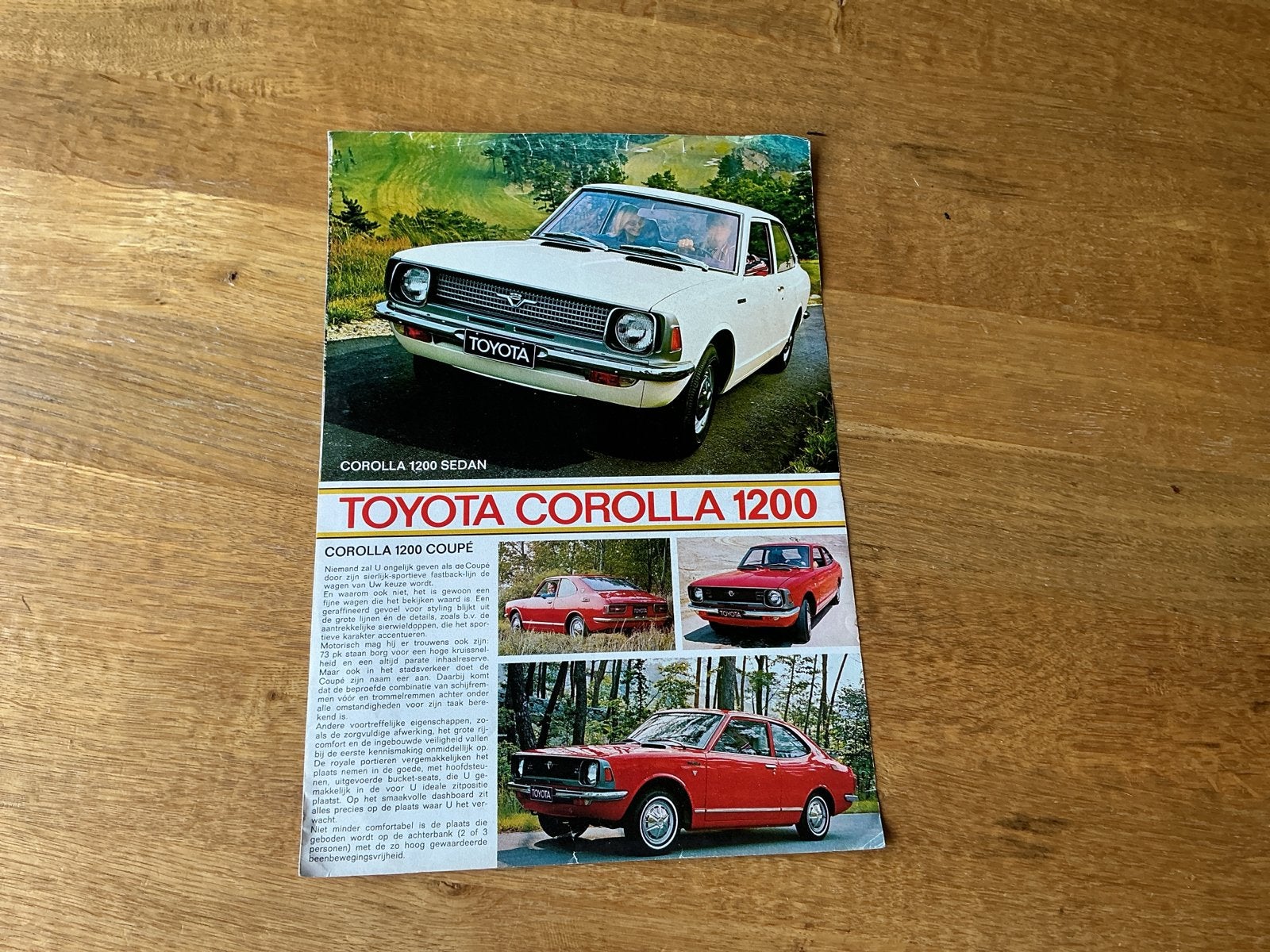 Toyota Corolla 1200 Coupe Sedan Stationwagon brochure, Ophalen of Verzenden, Zo goed als nieuw, Toyota