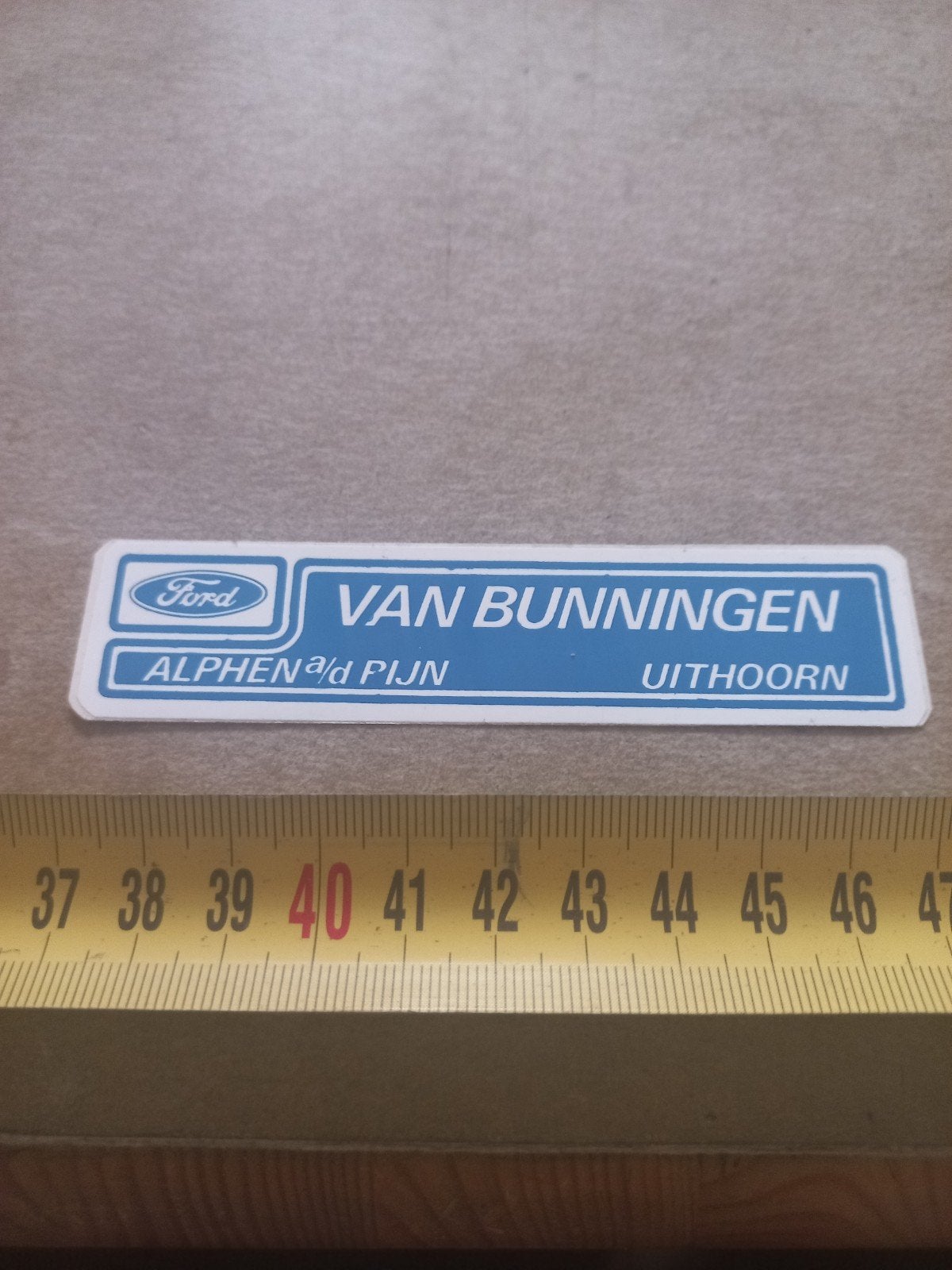 Ford Van Bunningen Dealersticker Alphen a/d Rijn Uithoorn, Ophalen of Verzenden