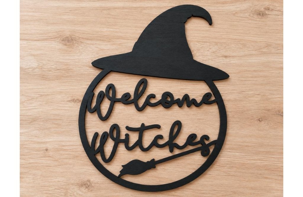 Halloween deurbord heks – 3D geprint, ook glow in the dark, Hobby en Vrije tijd, Ophalen of Verzenden, Nieuw, Versiering, Halloween of Griezel