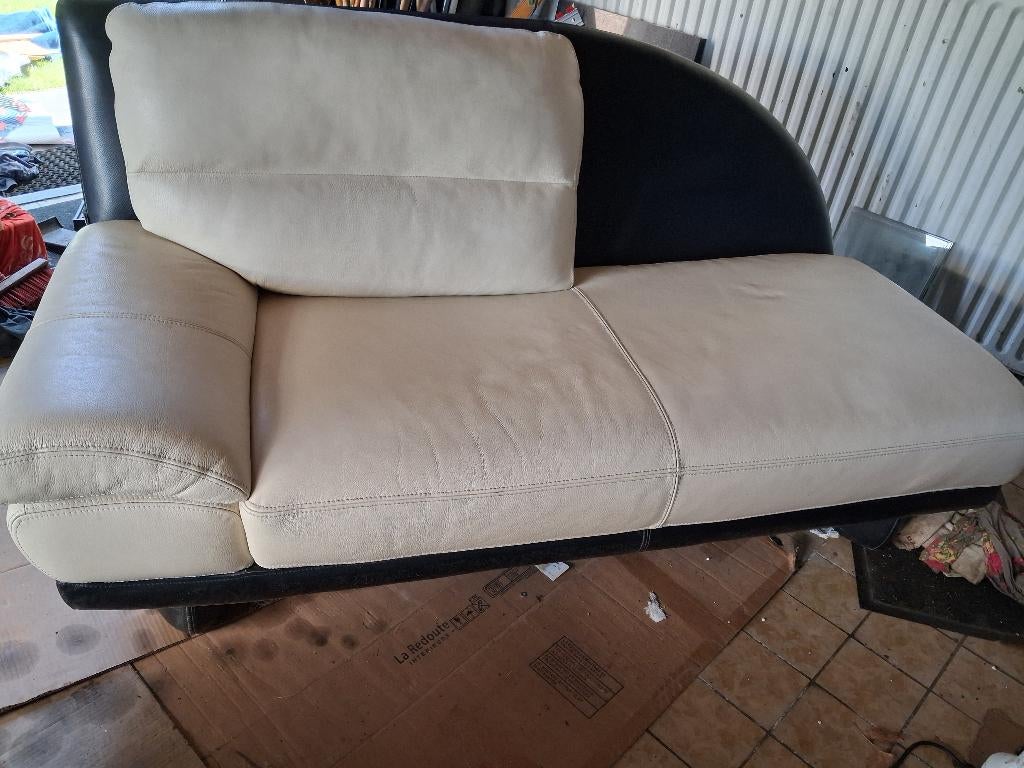 leren bank , chaisse longue chateau dax, Ophalen, Gebruikt, Overige maten, 150 tot 200 cm
