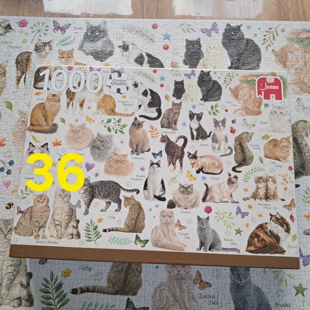 Legpuzzel =mist 1 stukje= jumbo poezen kattenposter, Ophalen of Verzenden, 500 t/m 1500 stukjes, Gebruikt