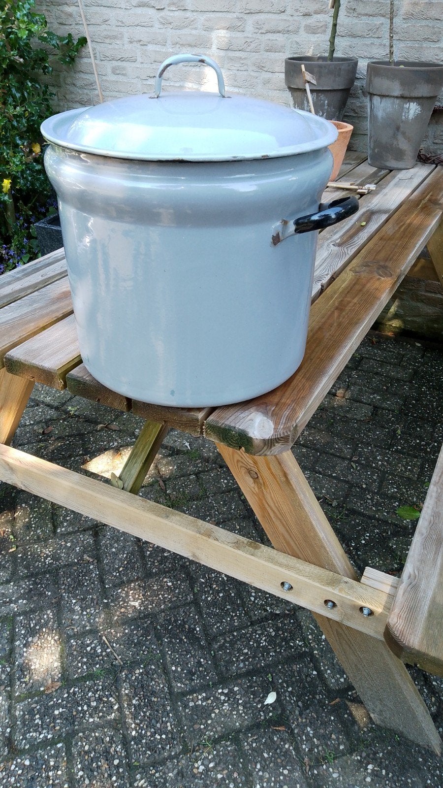 Oude weckketel - Vintage emaille weckpan, Ophalen