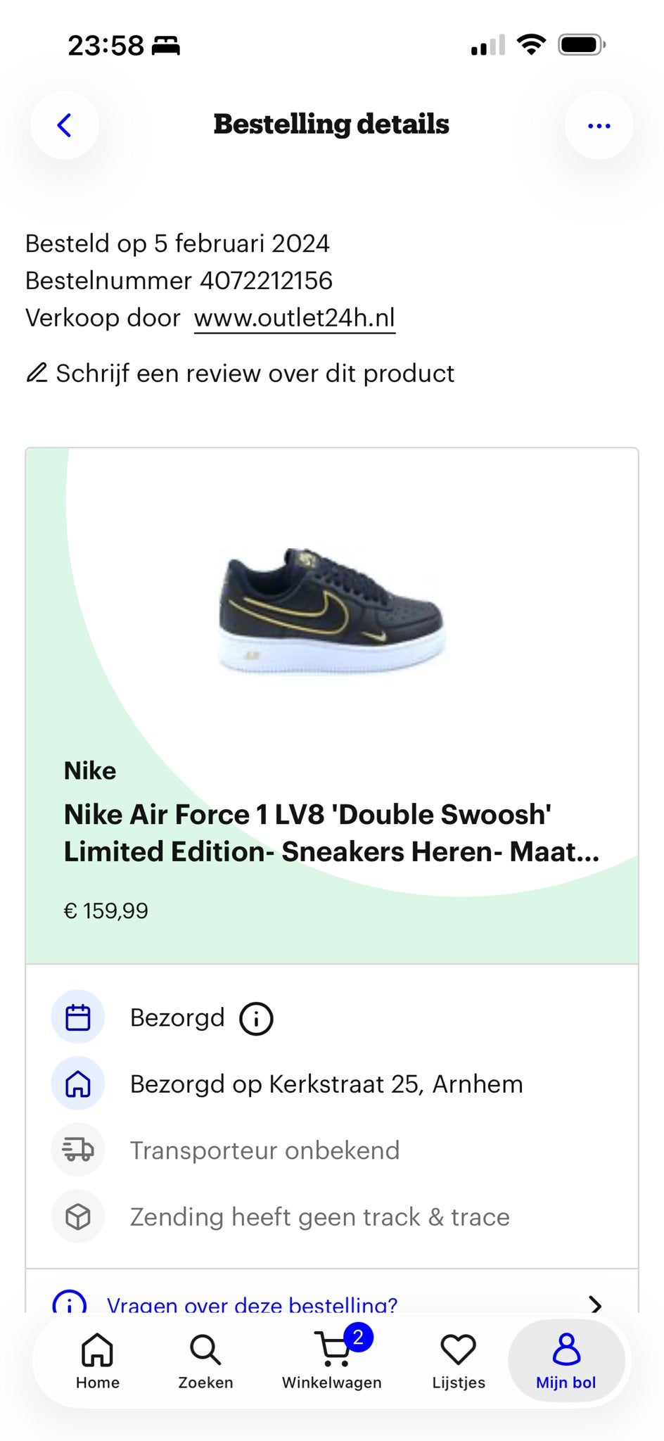 Nike Air Force maat 40,5 'Double Swoosh' Limited Edition, Ophalen of Verzenden, Nieuw, Zwart, Sneakers of Gympen