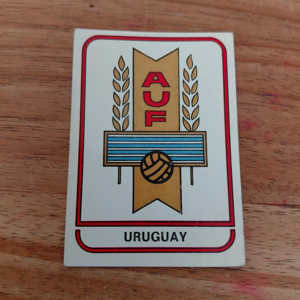Panini wk 1978 embleem Uruguay voetbal plaatje, Ophalen of Verzenden, Zo goed als nieuw, Sticker