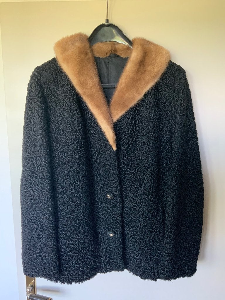 Chique Dames jas met nertskraag.  T.e.a.b., Kleding | Dames, Jassen | Winter, Frits van der Ven, Zwart, Ophalen of Verzenden, Zo goed als nieuw