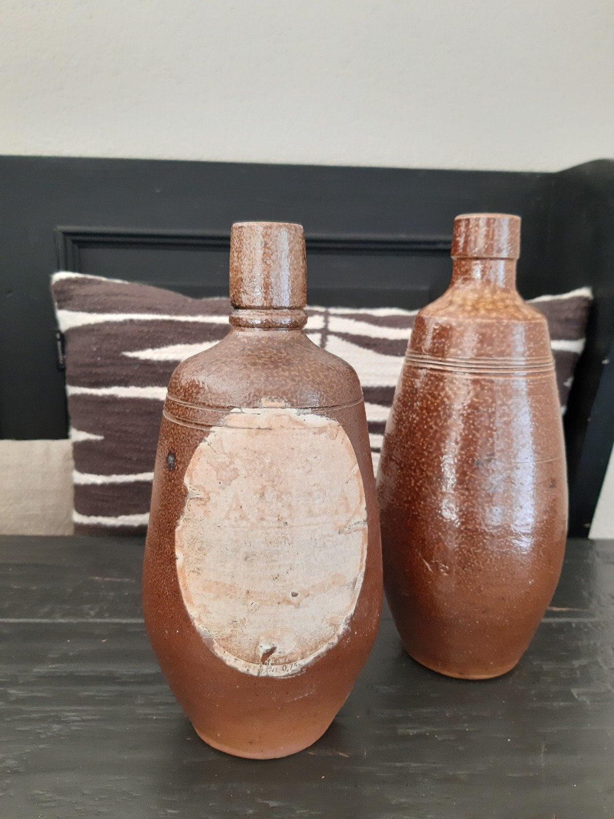 2 Vintage Portugese Kruiken - Bruin Aardewerk, Ophalen of Verzenden