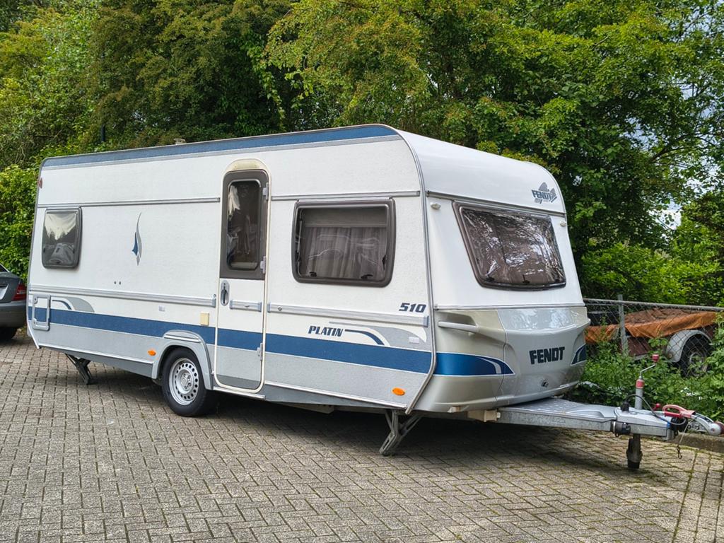 Fendt platin 510 bj 2007 volauto mover caravan, Caravans en Kamperen, Vast bed, Rondzit, Hobby, Kachel