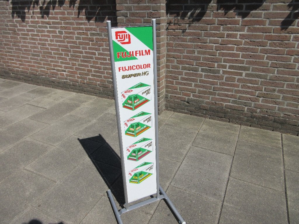 Reclame bord Fuji Color Super HG fotorolletjes, Verzamelen, Ophalen, Zo goed als nieuw, Reclamebord