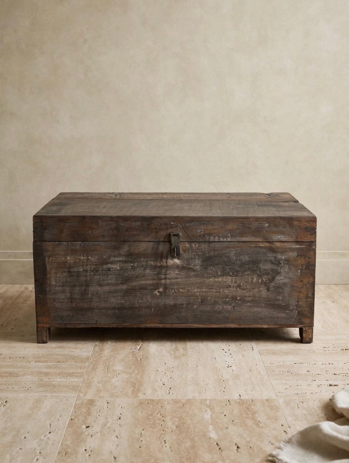 Stoere oude houten pitara kist - 74x49x37cm, Huis en Inrichting, Ophalen, Gebruikt, 50 tot 100 cm, 5 – 50