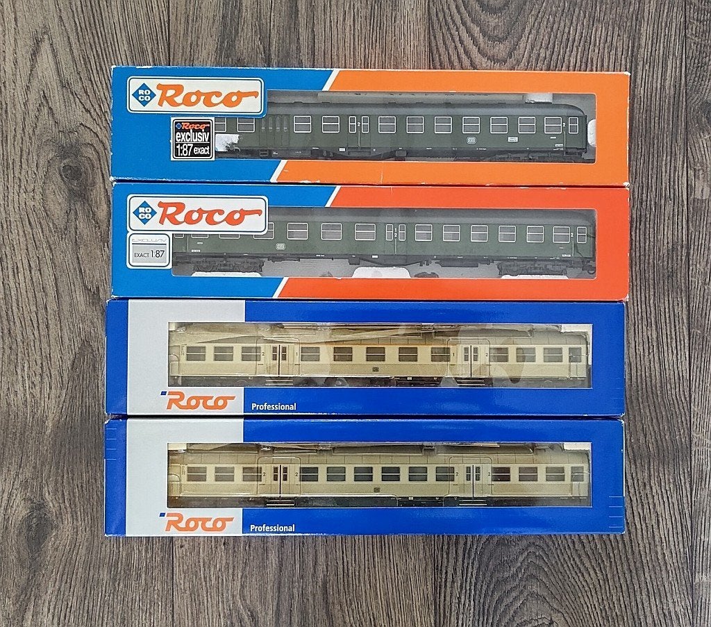 Roco Silberlingen en Mitteleinstiegwagen, exact 1/87, Ophalen, Gelijkstroom, Roco, Analoog
