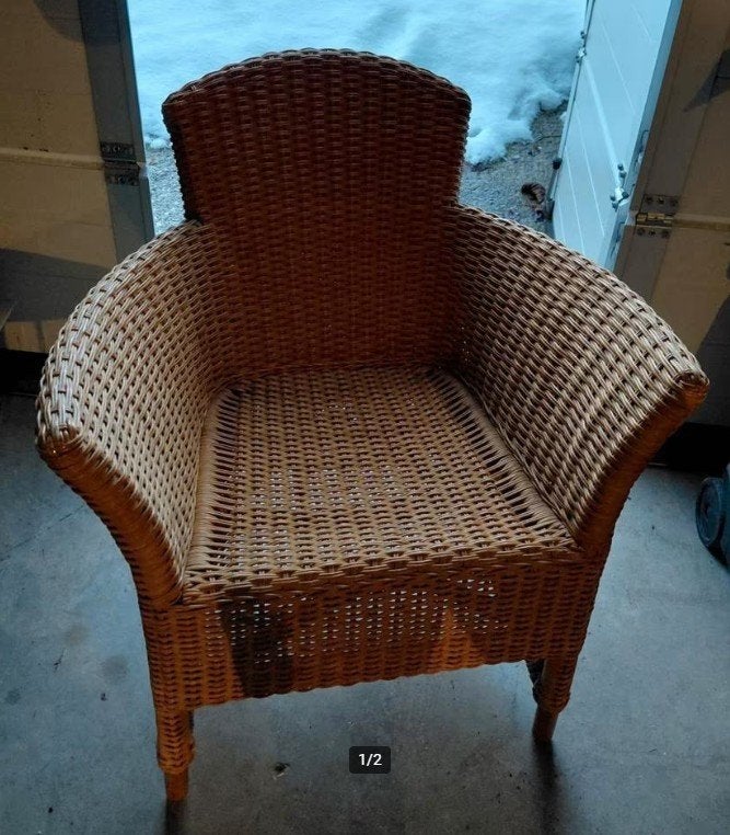 Rotan stoel, Ophalen of Verzenden, Zo goed als nieuw, Bruin, Eén