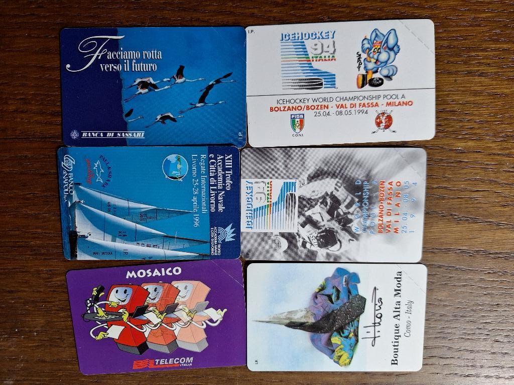6 MINT lage oplage telefoonkaarten Italië, Verzamelen, Telefoonkaarten, Verzenden