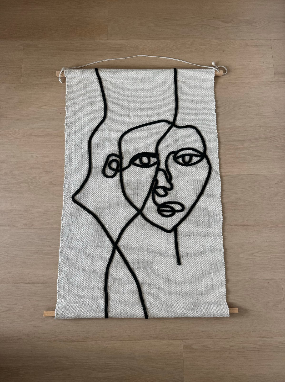 Wandkleed vtwonen 110x70 cm - Modern abstract gezicht, Ophalen of Verzenden, Zo goed als nieuw, Wit, Met ophangsysteem