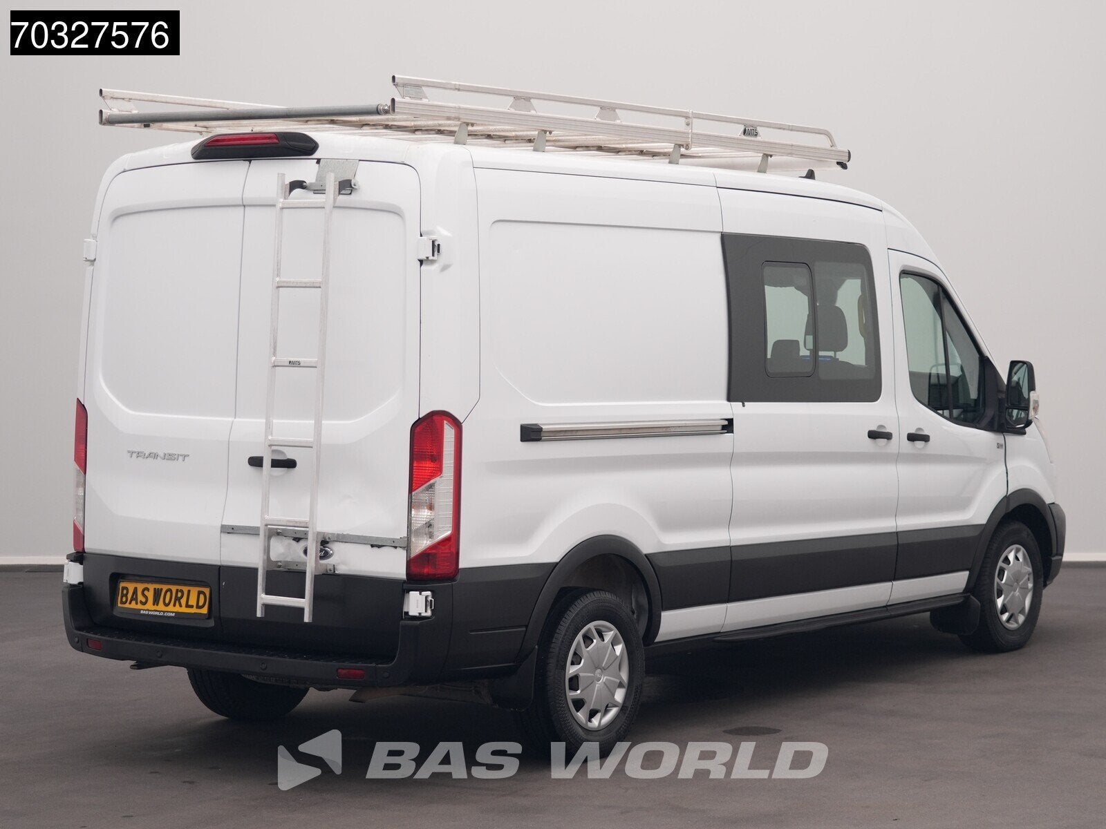 Ford Transit 130pk Dubbel Cabine L3H2 Navi ACC Airco Parkeer, Auto's, Stof, Euro 6, 4 cilinders, 7 stoelen