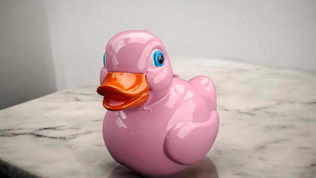 Roze badeend beeld 25 cm nieuw, Ophalen, Nieuw, Dier