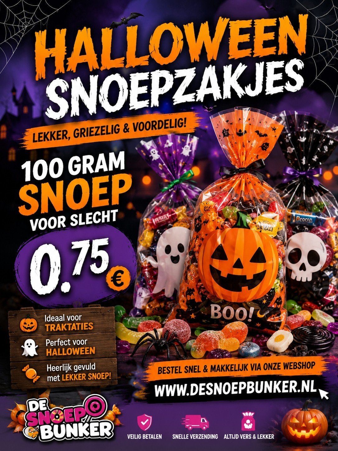 snoepzak halloween, Ophalen of Verzenden