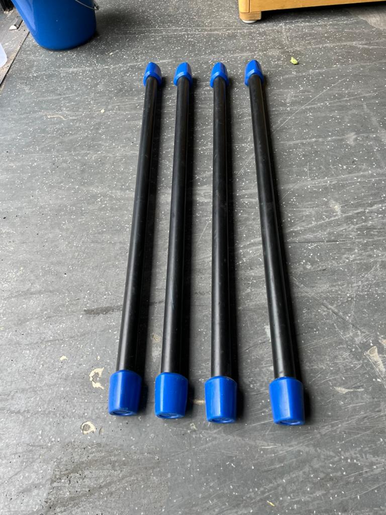 4 x bcube aerobica vaste halter stangen 3 kg, Sport en Fitness, Fitnessmaterialen, Gebruikt, Stang, Ophalen of Verzenden, Bcube