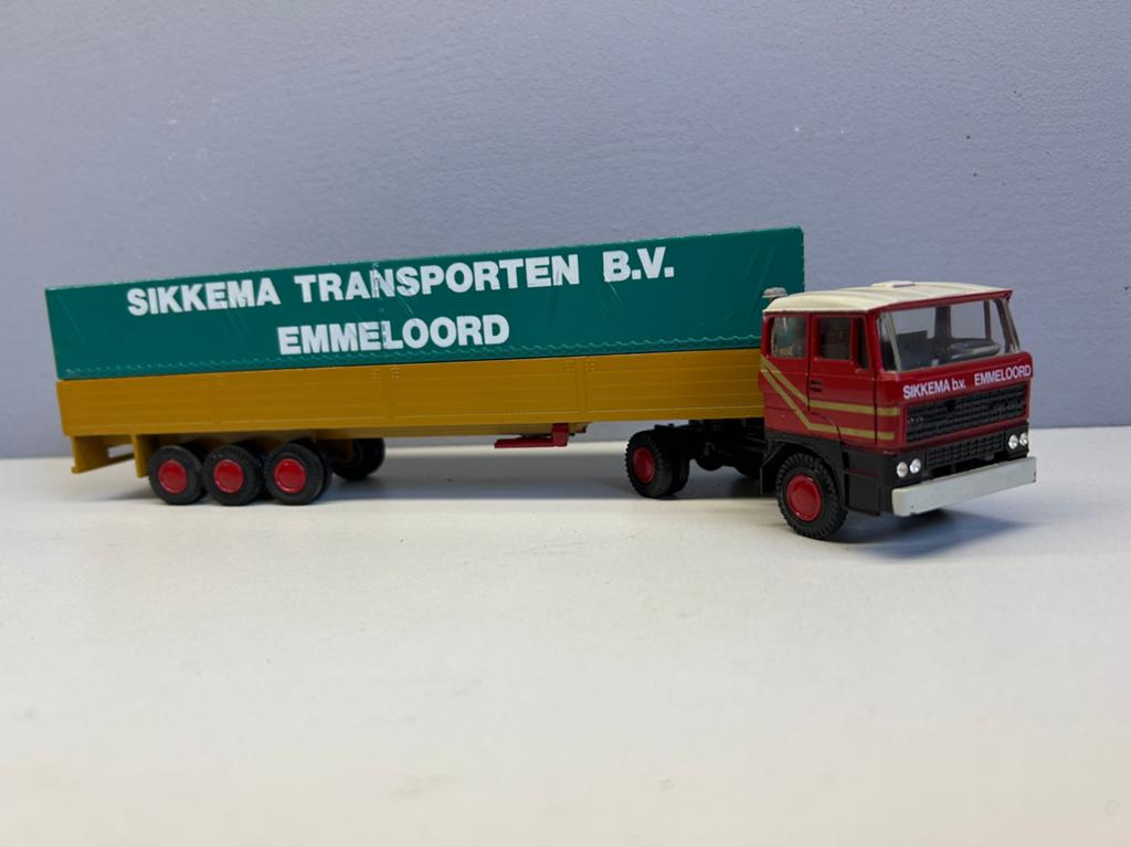 Lion toys car Daf Sikkema Emmeloord mintstaat 1:50, Hobby en Vrije tijd, Modelauto's | 1:50, Ophalen of Verzenden, Nieuw, Bus of Vrachtwagen