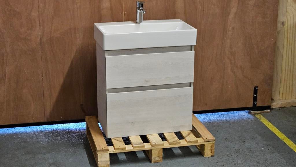 Burgbad licht eiken compact badmeubel met kraan 60x36 Nieuw, Ophalen, Nieuw, 50 tot 100 cm, Minder dan 100 cm