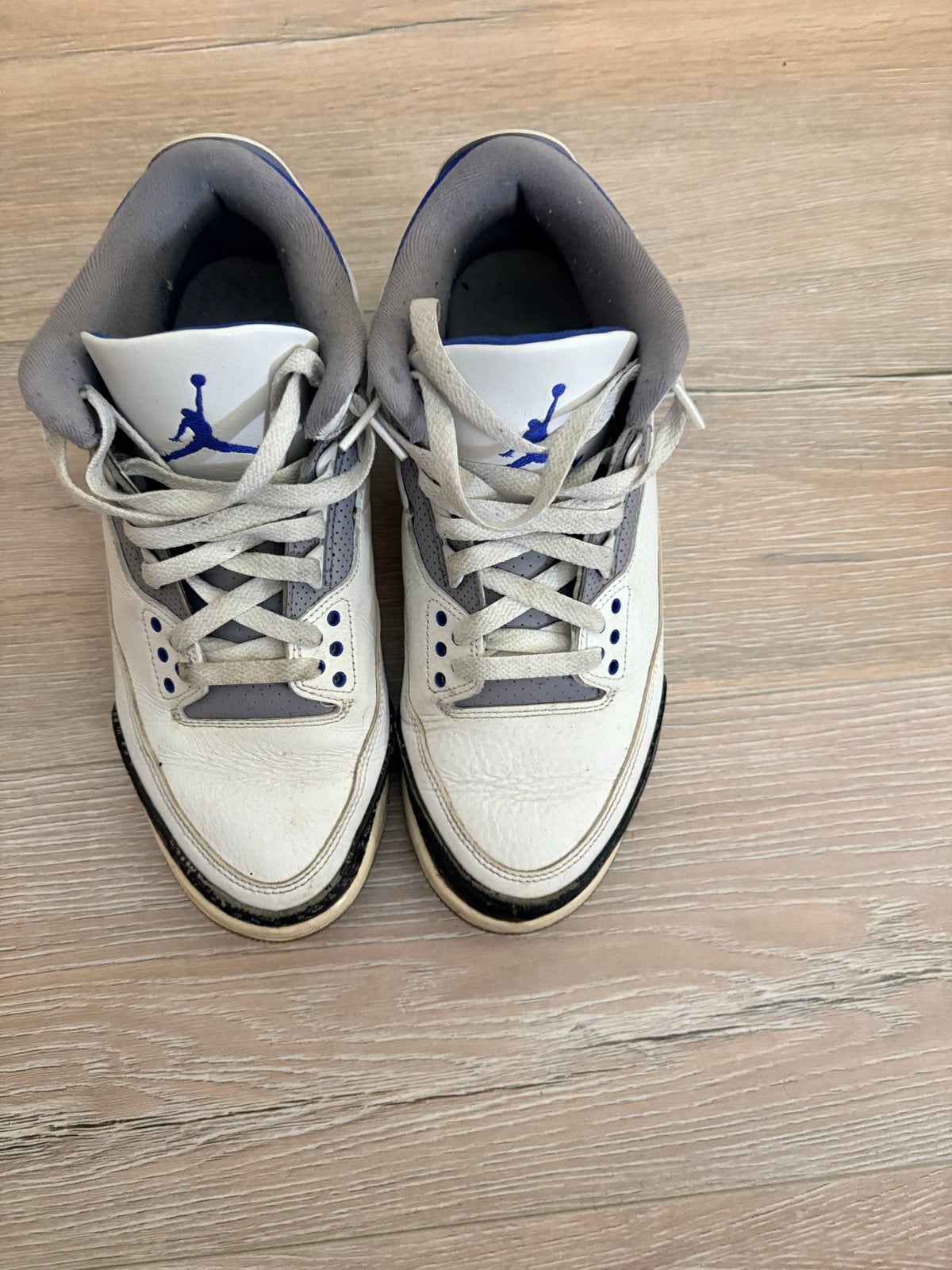 Nike Air Jordan 3 Retro Royal Blue - Maat 42.5, Ophalen of Verzenden, Gedragen, Wit, Sneakers of Gympen