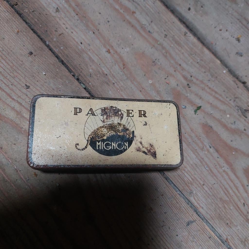 Vintage Panter Sigarenblikje - Mignon, Verzamelen, Blikken, Ophalen of Verzenden, Gebruikt, Overige, Overige merken