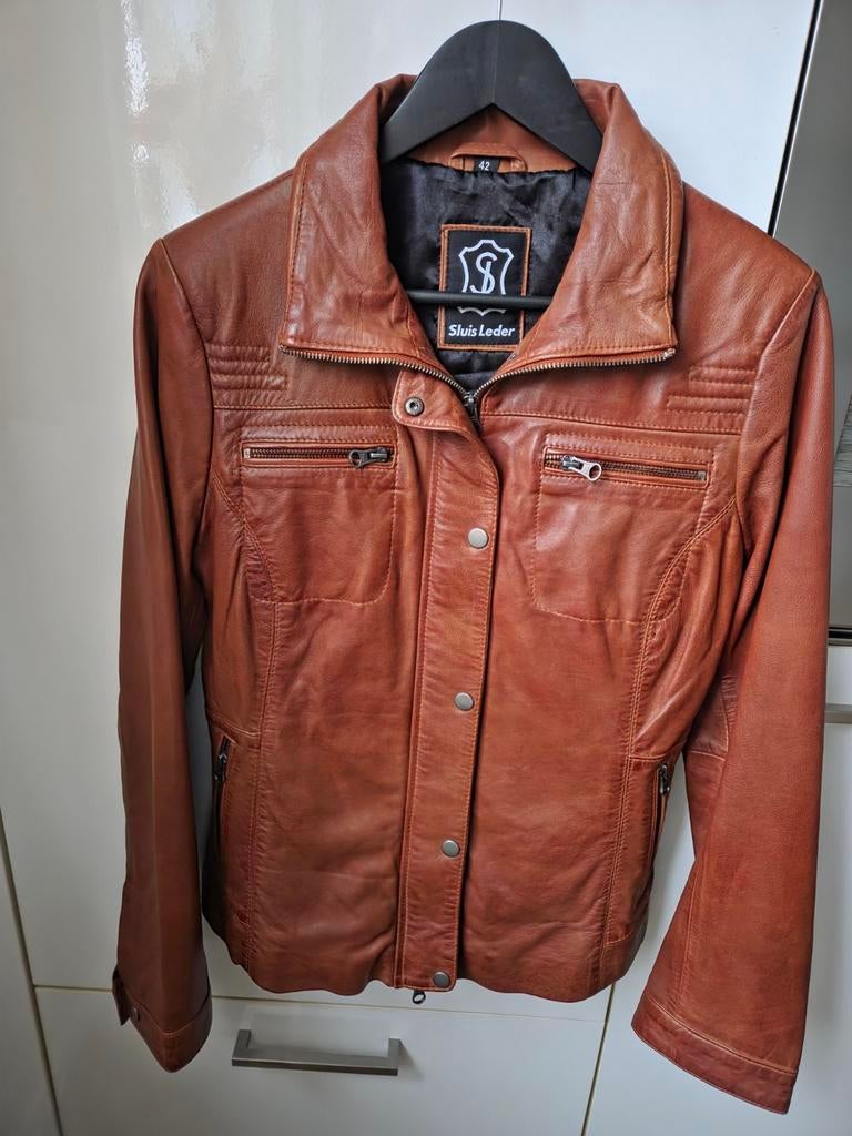 Sluis leder lamsleder lederen jas cognac 42 valt als 38/40, Bruin, Verzenden, Nieuw, Maat 38/40 (M)