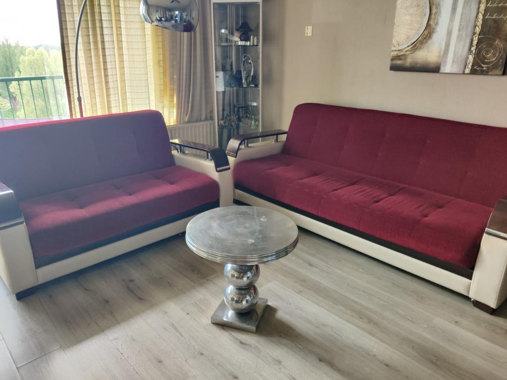 Vintage (slaap)banken - Set van 2, Huis en Inrichting, Slaapkamer | Slaapbanken, Ophalen, Gebruikt, Tweepersoons, Crème