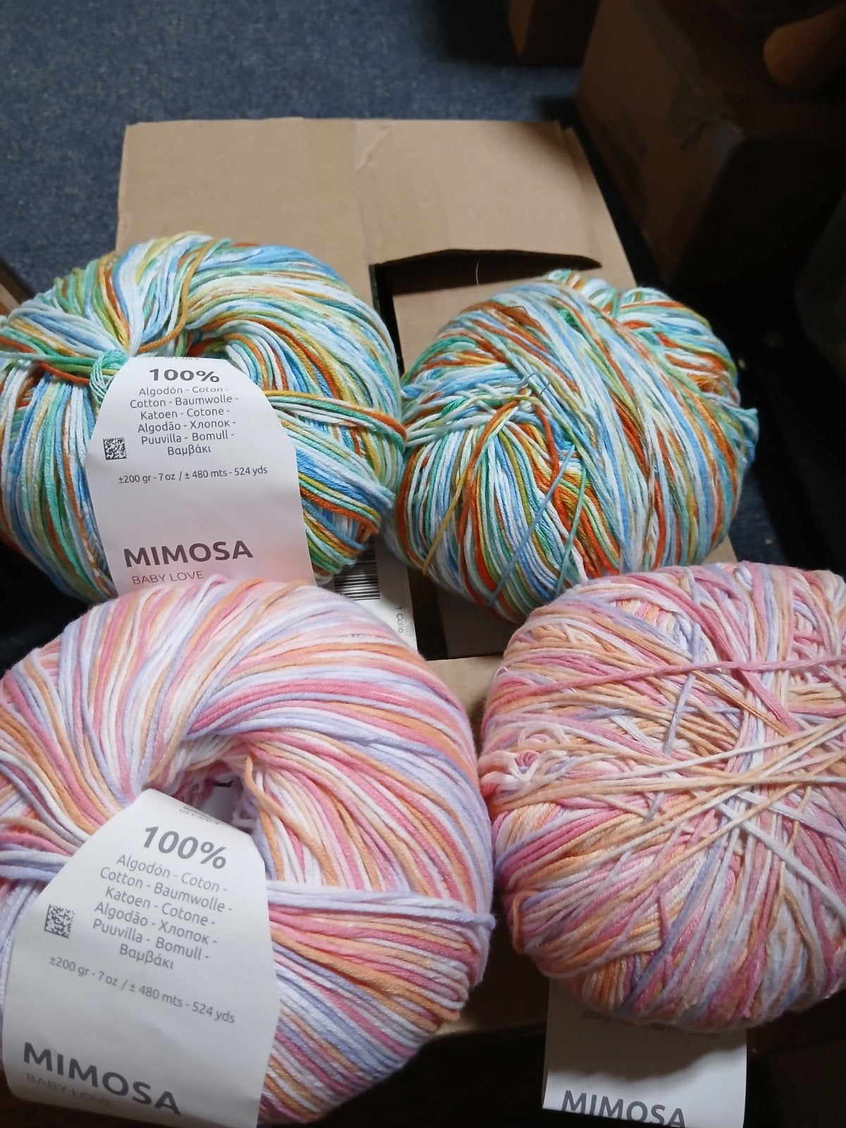 4 bollen Katja Mimosa baby love, Hobby en Vrije tijd, Ophalen, Nieuw, Breien of Haken, Wol of Garen