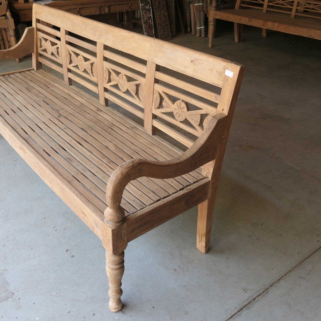 Landelijk Stationsbank RQ14 Teak hout tuin Ibiza terras bank, Ophalen of Verzenden