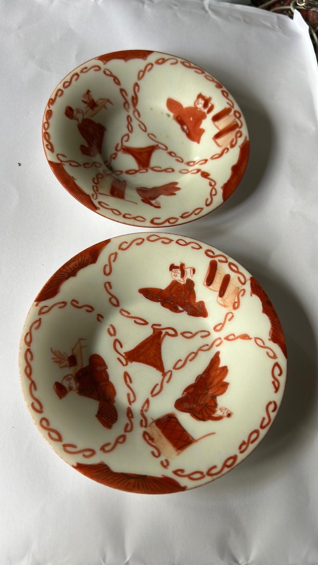 Chinees ijzerrode bordjes 11 cm, Ophalen of Verzenden