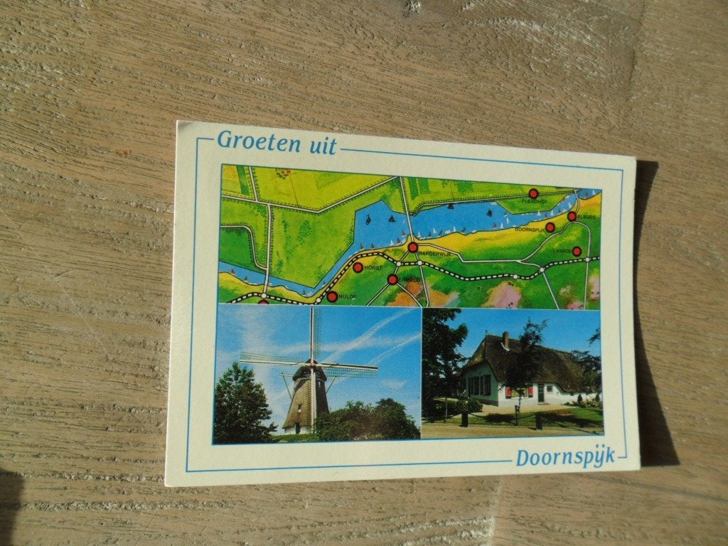 Doornspijk, landkaart/molen 1989, Verzenden, 1980 tot heden, Gelopen, Noord-Brabant