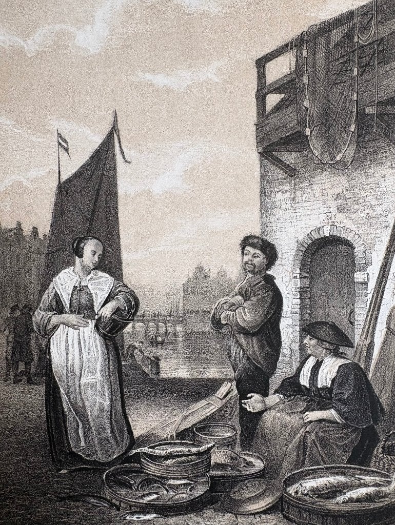 19e eeuwse litho naar Hendrick Martensz. Sorgh, 18 cm, Dagelijks leven, 1800 - 1899, Ophalen of Verzenden