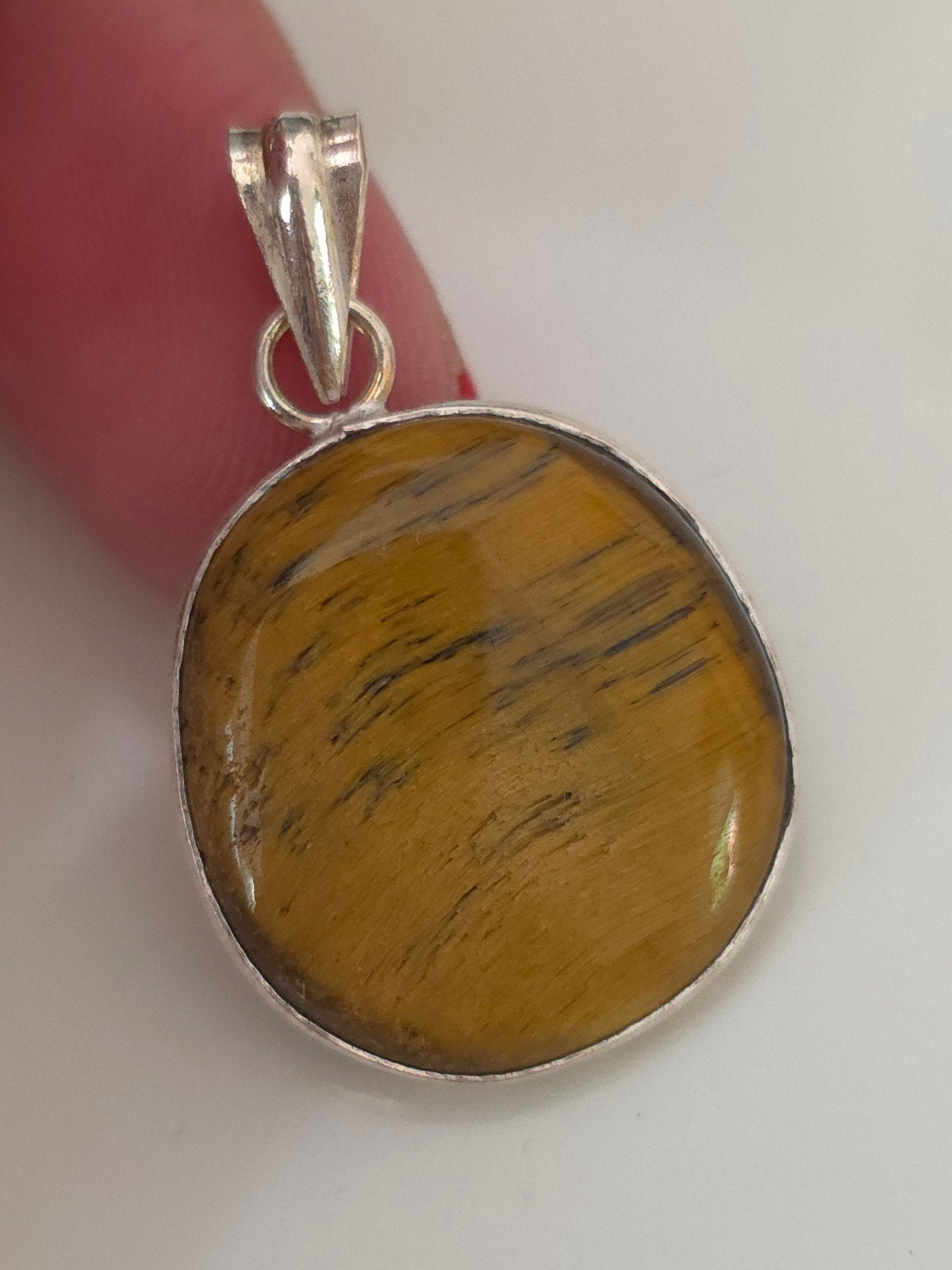 Tijgeroog hanger, Sieraden, Tassen en Uiterlijk, Kettinghangers, Bruin, Zwanensingel 239, Steen of Mineraal, Opallove