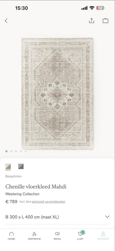 Nieuw Westwing Chenille Vloerkleed Beige 300x400cm, Ophalen, Beige, Nieuw, 200 cm of meer