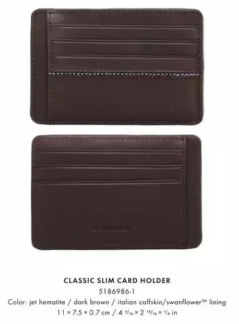 Swarovski 518696-1 Slim Card Holder – leren pasjeshouder, Sieraden, Tassen en Uiterlijk, Portemonnees, Overige merken, Bruin, Nieuw
