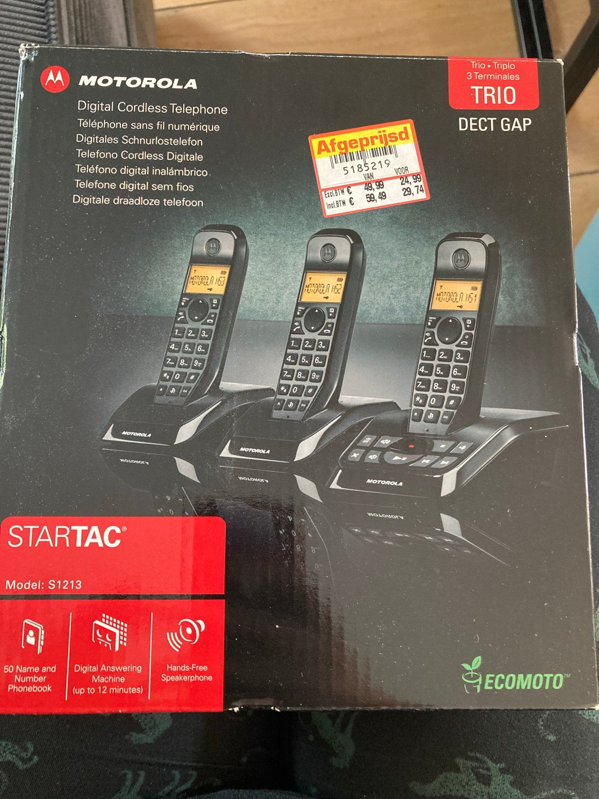 Motorola Startac S1213 DECT GAP draadloze telefoon, Ophalen of Verzenden, Nieuw, 1 handset, Stralingsarm